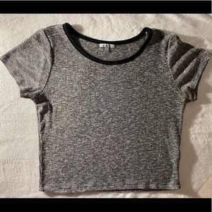 Grey ribbed crop top